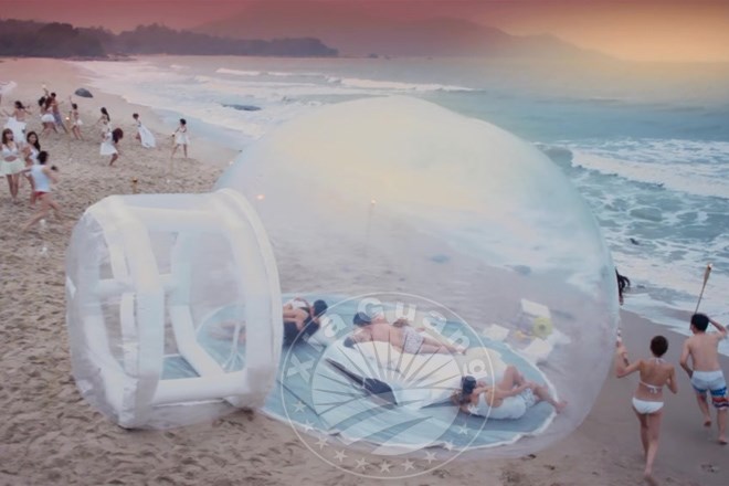 博湖充气球形帐篷